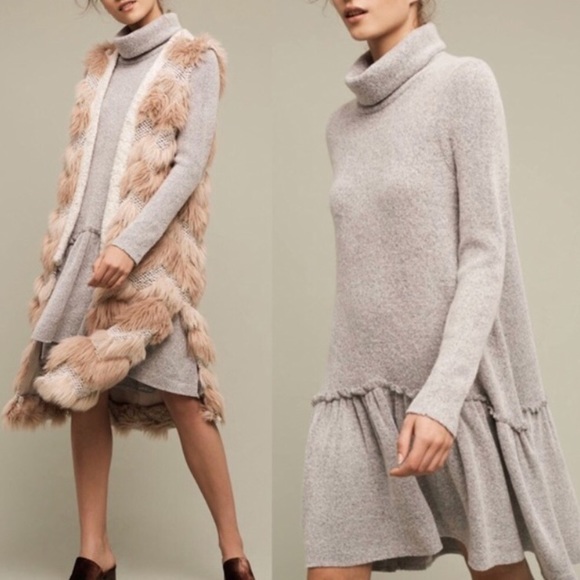 Anthropologie Dresses & Skirts - ⭐️Anthropologie Moth Grey Sweater Dress